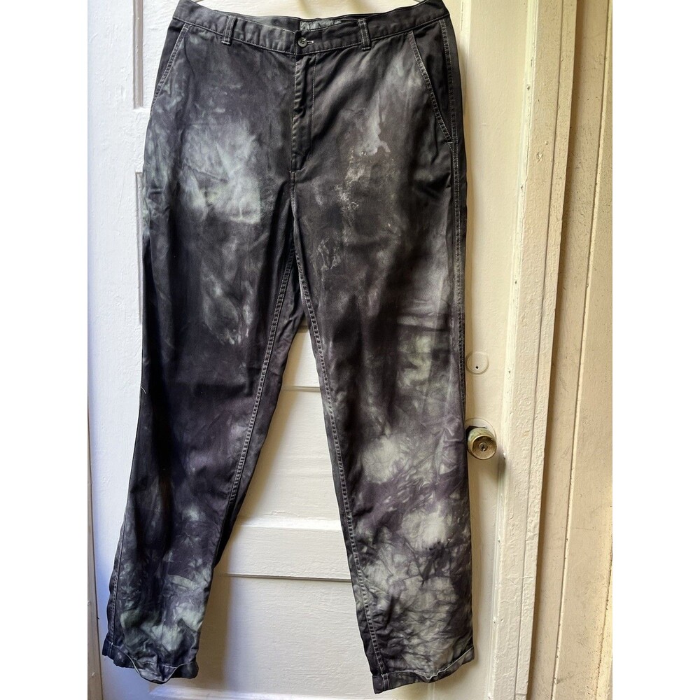 Upcycled Grunge Acid Wash Pants Sz 34 Streetwear Urban Rave Disco Party Festival